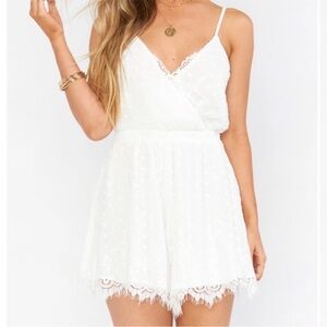 Show Me Your Mumu Olympia White Lace Romper
